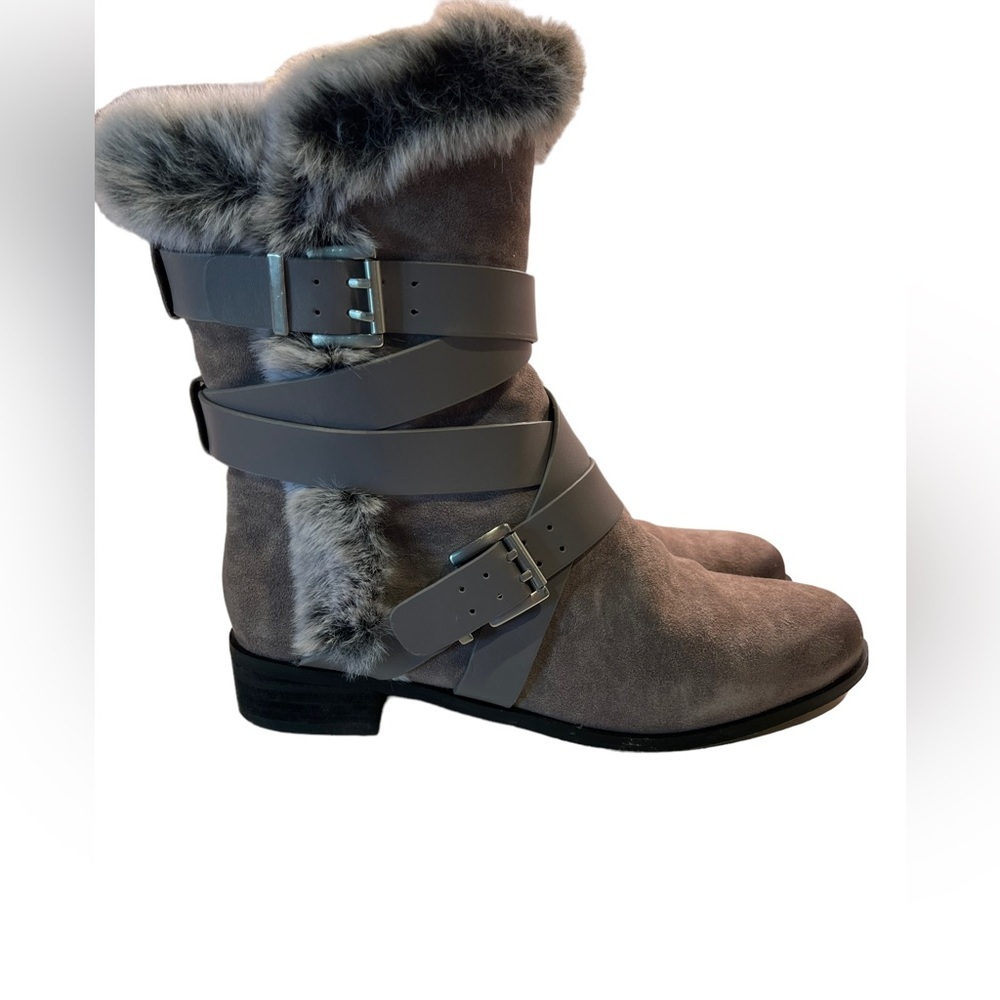 Charles David- mid calf faux fur lined boots - size 6.5M EUC